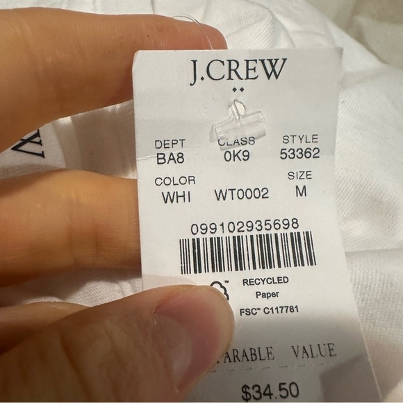 J crew Cotton washed jersey tee white - Picture 4 of 4